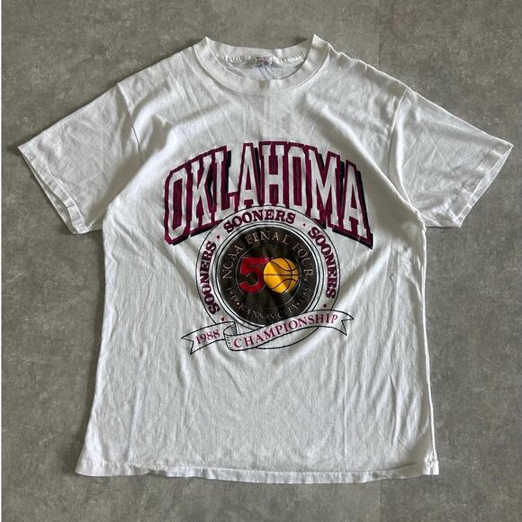Champion Other - 1988 Vintage Oklahoma Sooners March Madness White T Shirt Size L